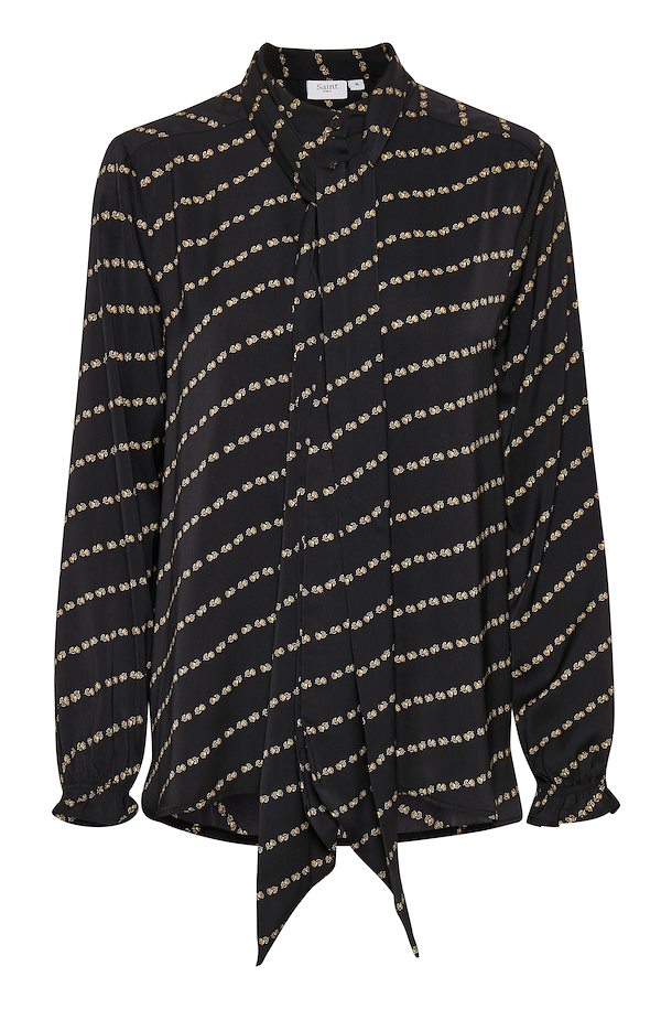 Black Flower Row Long sleeved shirt from Saint Tropez – Buy Black ...